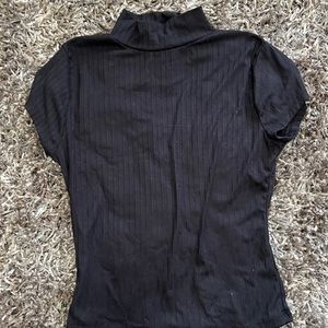 Black, turtle neck top